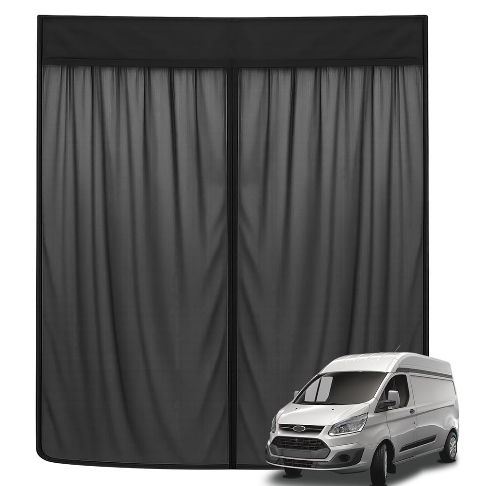 Zanzariera Compatibile con Ford Transit Custom Tetto Alto (H2) per Portellone Posteriore - Zanzariera Magnetica Tenda Parasole contro Insetti e Sole, Rete Ombreggiante Campeggio