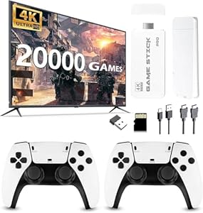 Retro Konsole HDMI für TV, 2025 Retro Spielkonsole mit 2 Wireless Controllern, Plug & Play Game Stick, 20000+ Retro Spielen, Mini TV Konsole, Geschenk für Familie und Freunde (C6)