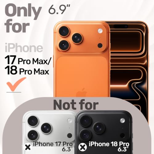 JETech Magnetische Silikon Hülle für iPhone 18 Pro Max/17 Pro Max, Orange – Ansicht 2