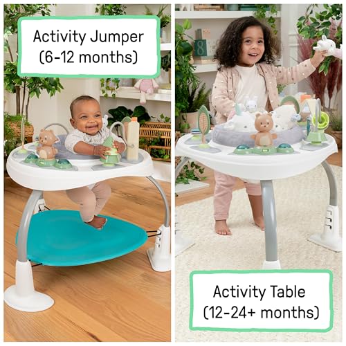 Image of Ingenuity Spring & Sprout 2-in-1 Baby Activity Center Jumper and Table with Infant Toys - Ages 6 Months +, First Forest