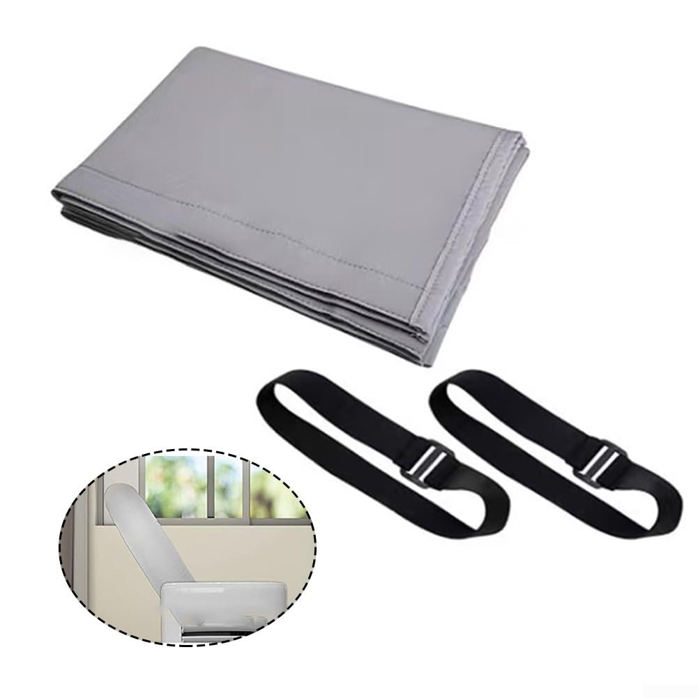 Housse De Protection Portable Pour Tuyau Climatisation 150x54cm - Couvre Tuyau Échappement Gris Clair