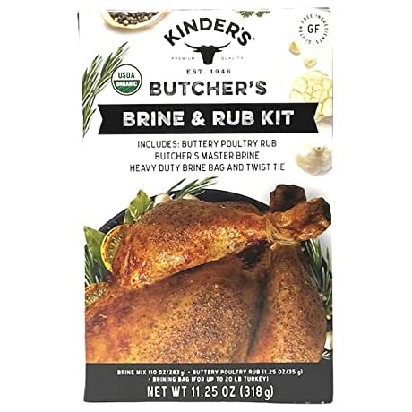 Kinder's Butcher's Organic Turkey Brine and Rub - The Perfect Thanksgiving Turkey Marinade Kit