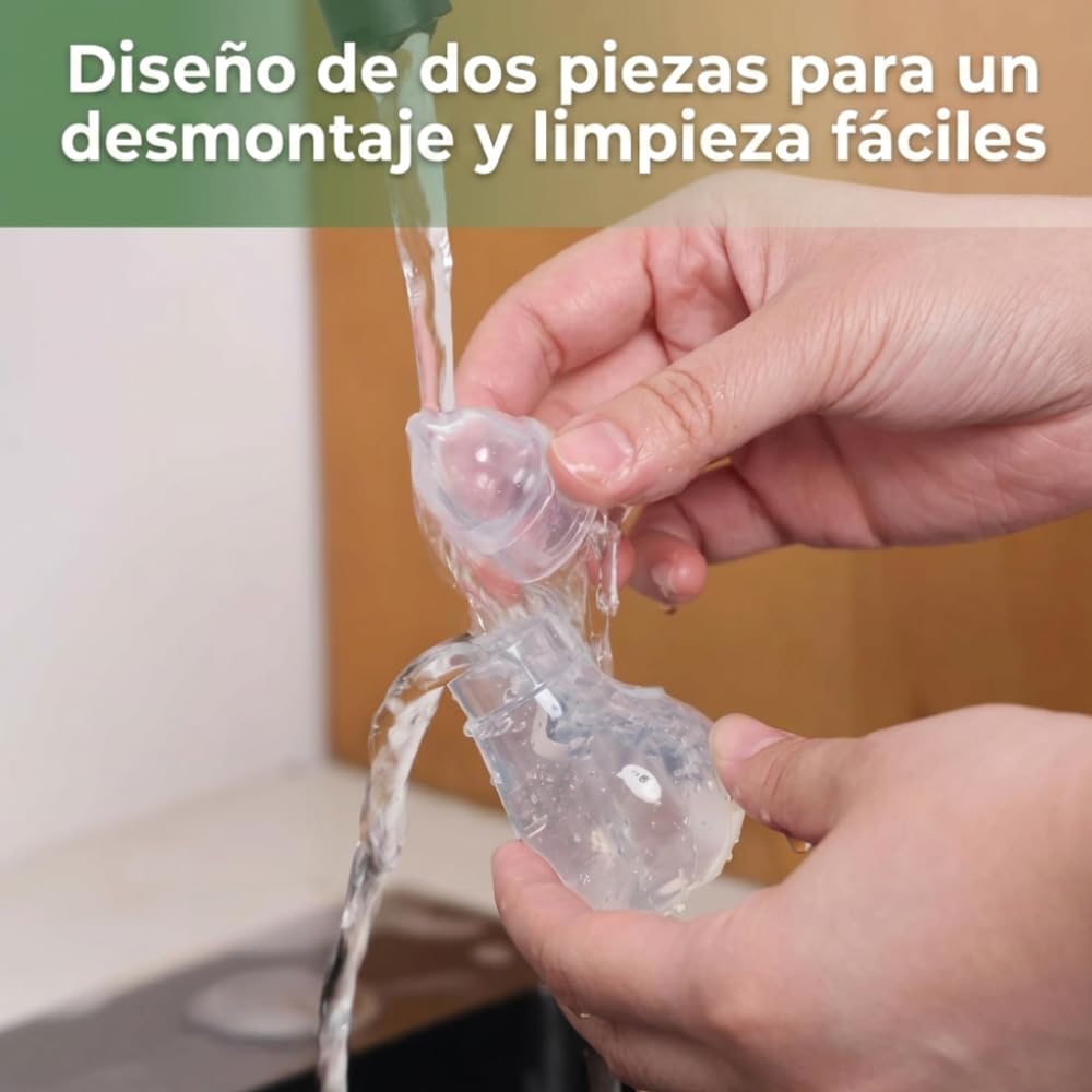 haakaa Aspirateur Nasal Bébé en Silicone, Mouche-Bébé Manuel Easy-Squeeze, Nettoyeur de Nez pour Nouveau-né et Tout-petit 0M+, Transparent, avec 1 Embout de Rechange