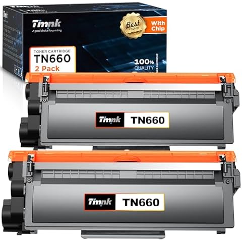 Timink TN660 Toner Cartridge Replacement Compatible for Brother TN-660 TN 660 TN630 | use with HL-L2320D HL-L2340DW DCP-L2540DW MFC-L2700DW MFC-L2720DW Printer (Black, 2 Pack) Cover
