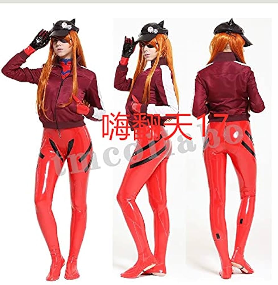 エヴァンゲリオン　アスカ　プラグスーツ　コスプレ衣装　ウィッグ付き Amazon.co.jp: 快感ウイッグ付!!エヴァンゲリオン式波アスカ豪華