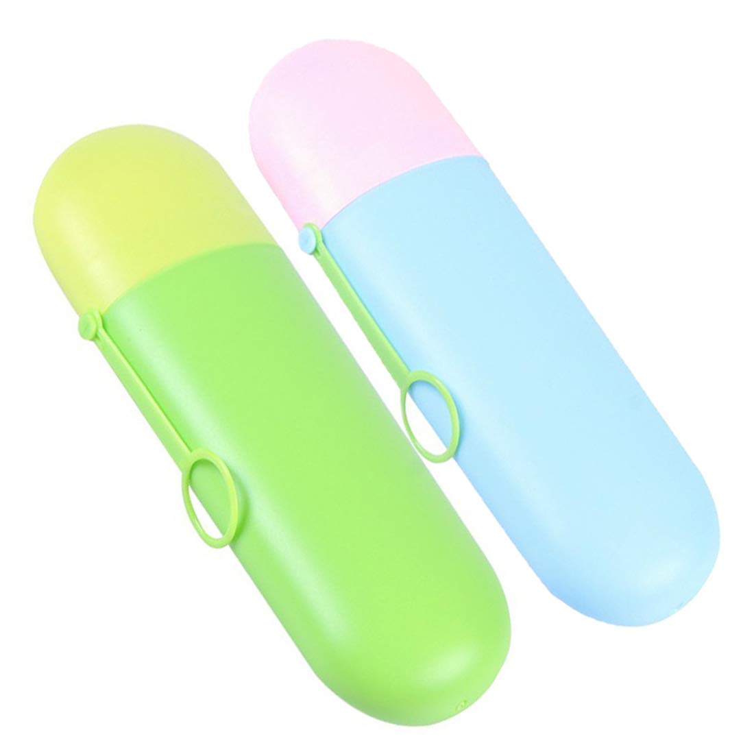 Plastic 2 Pcs Toothbrush Toothpaste Travel Container Cases, Toothbrush Case Storage Box Holder With Hanger, Portable Spoon Fork Storage Case For Travel, Family, Camping, School-Multicolor-image-19
