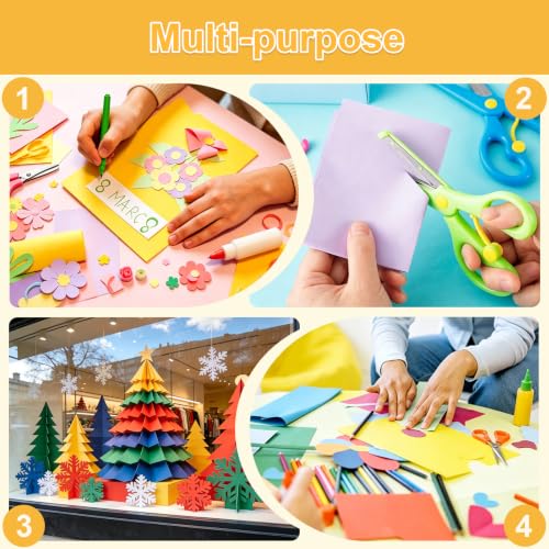 200 Sheets 8.5" X 11" Colored Cardstock, 50 Assorted Colors 180 GSM/65 LB Construction Paper, Craft Set with Scissors and Ruler, Printer Paper for Scrapbooking, DIY Crafts and Decorations by YOPCDJ - Used condition - Image 7
