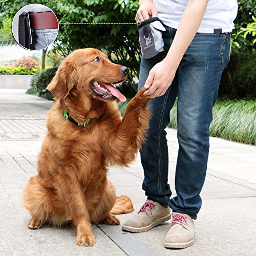 AMZNOVA Futterbeutel Hund Treatnow Leckerlitasche für Hunde, Futterbeutel Hundetraining für Training, Leckerli Beutel Gassitasche Leckerlibeutel Snackbeutel, 3 Tassen, Grau