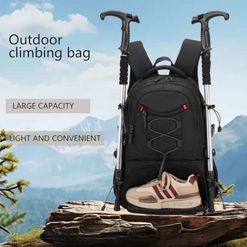 Waterproof Travel Laptop Backpack for Men & Women Anti-Theft Hiking Backpack with Shoe Compartment, Fits 16" Laptop,Gray2