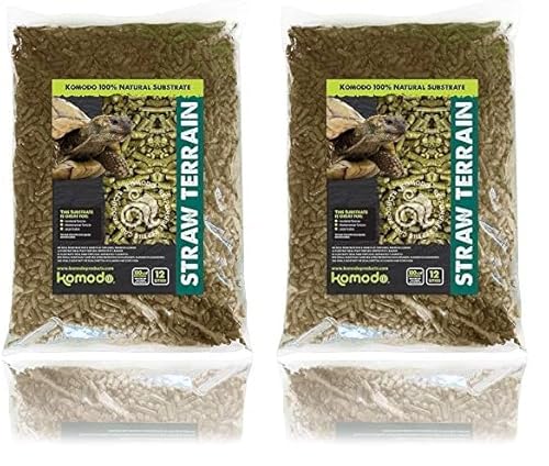 Komodo Straw Terrain, Substrates for Reptiles, Reptile Bedding, Straw Bedding, Straw Terrain, 12 Litre (Pack of 2)