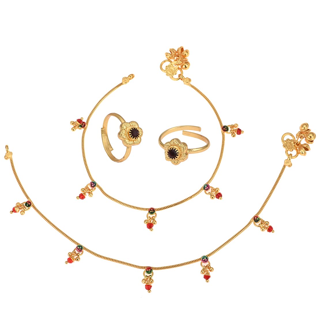 Combo of Anklet and Toe Ring Pair