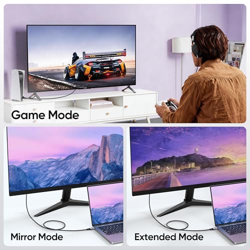 Image of HDMI ARC /eARC Cable for TV to Soundbar, 8K HDMI 2.1 Cable with 4K@120Hz /144Hz 8K@60Hz, HDR10, eARC, Dolby Atmos, DTS:X, Dolby TrueHD for HDTV, Soundbar, AV, Speaker,PS5,Computer,Monitor-6FT,2-Pack
