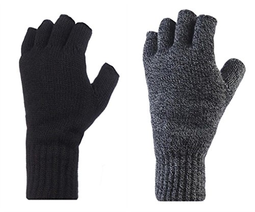 Heat Holders - Mens Winter Warm 3.2 TOG Fleece Lined Insulated Knit Thermal Fingerless Gloves (One Size, Black) steampunk buy now online Heat Holders - Mens Winter Warm 3.2 TOG Fleece Lined Insulated Knit Thermal Fingerless Gloves (One Size, Black) steampunk buy now online