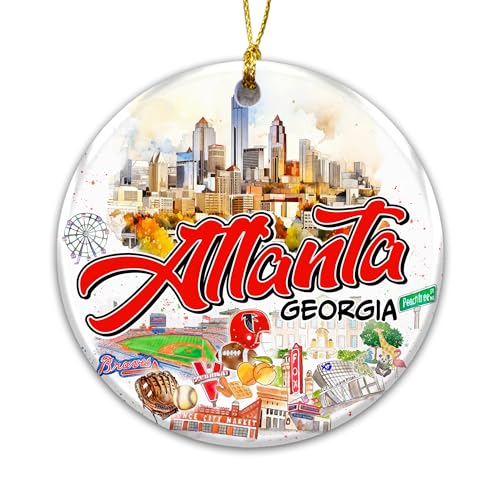 Atlanta Georgia Christmas Ornament 2025 – City Skyline Souvenir Ornament