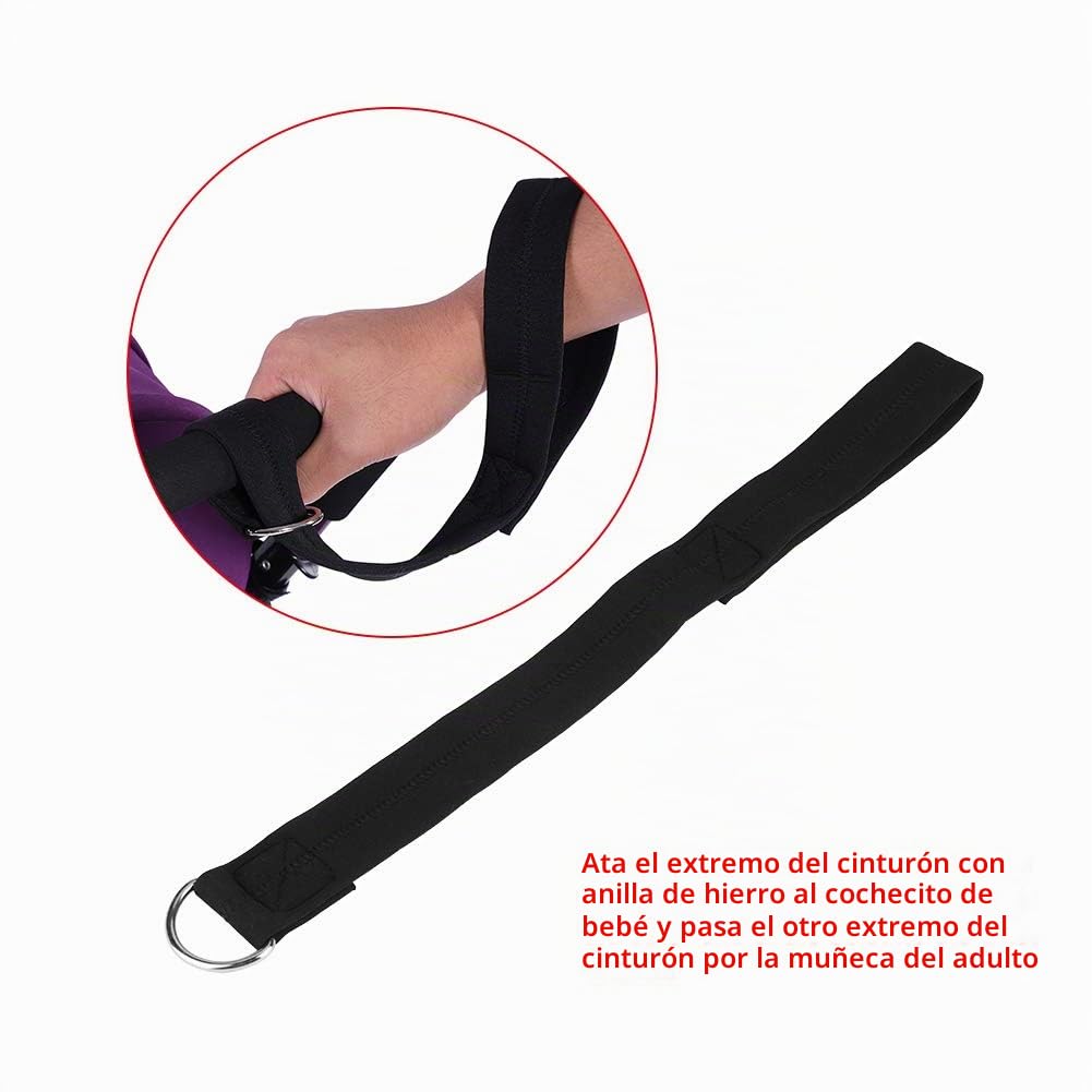 Correas de Muñeca de Seguridad para el Cochecito de Bebé - Delaman Universal Baby Pram Safety Belt, Clips de Cochecito de Bebé, Antideslizante, Múltiple, Negro