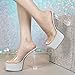 fepfndb 5.9 Inch Heels Stiletto Comfortable Sandals for Women Platform Summer Fashion High Heels Everyday Casual Work Women's Sandals Cute Sandals for Women,Silver,9
