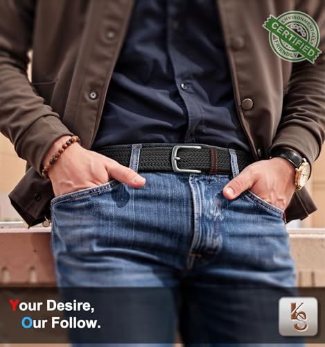Image of KEMISANT Men's Golf Belt Nulti-pack, Braided Woven Stretch Belt for Gift Men Casual Jeans Sports Work 1 3 /8 inch