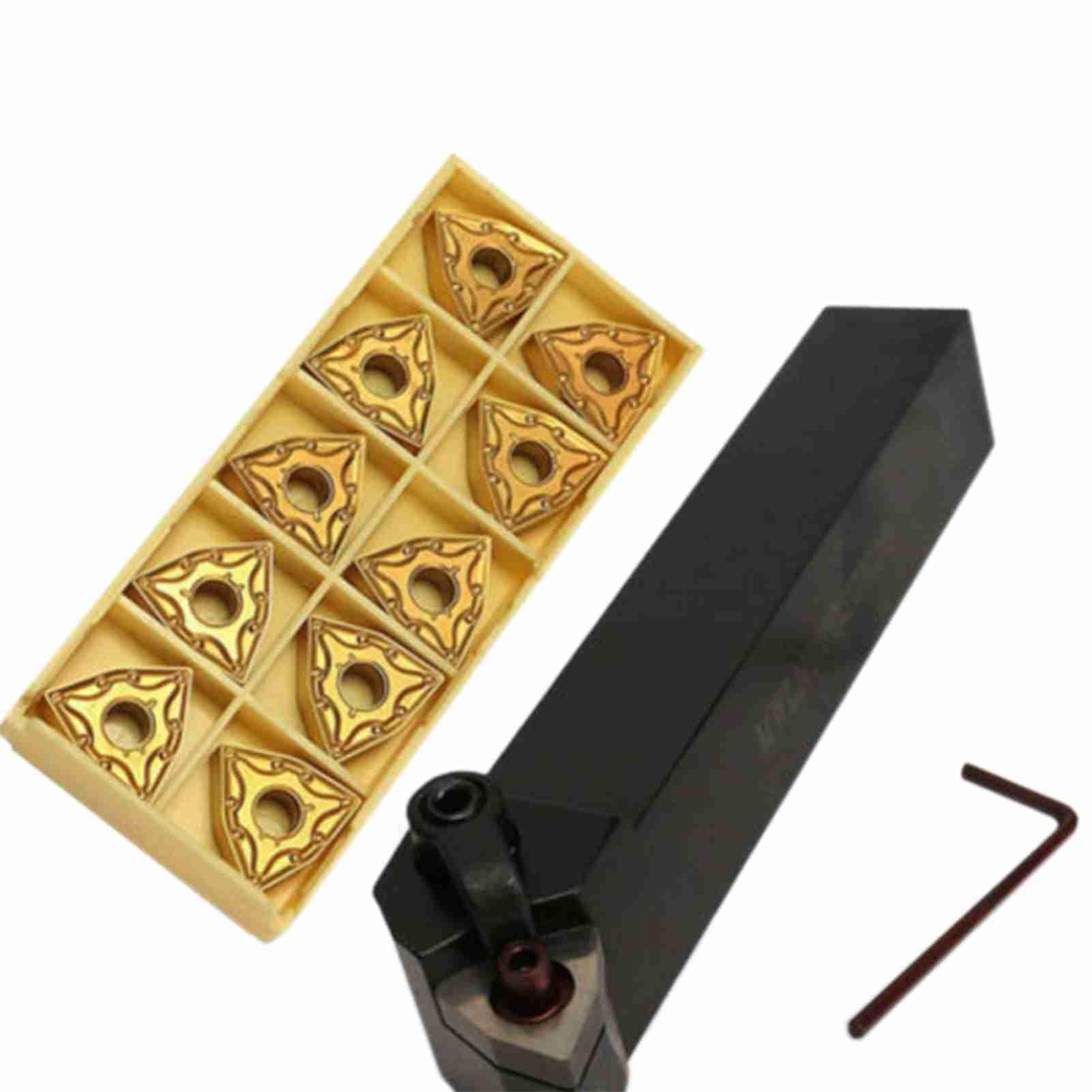 Juego de Portaherramientas de Torno de Metal MWLNR2020K08, 10 Piezas Inserto Carburo WNMG080404 para Hierro Fundido