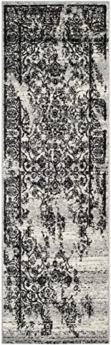 Safavirenz Adirondack Collection Oriental Vintage Distressed Area Rug, Polipropileno, Plateado Negro, 2 6 X 8 Safavirenz Adirondack Collection Oriental Vintage Distressed Area Rug, Polipropileno, Plateado Negro, 2 6 X 8