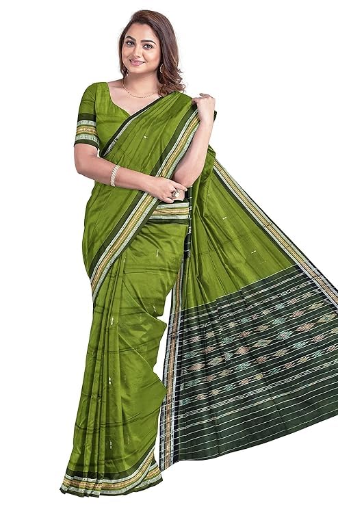 Image of Sambalpuri Handloom Saree Women's Cotton Saree Odisha Handloom Handmade Pure Cotton Khandua Natural Cotton Ikat Sambalpuri Saree For Women Ikat Handloom Saree For Women