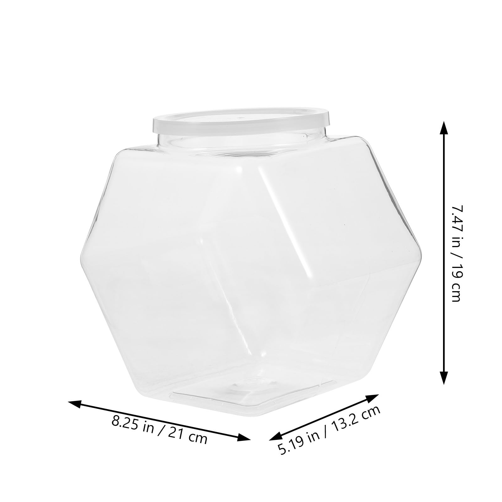 SUPVOX Set 2 Pezzi Barattoli Esagonali Coperchio per Alimenti, Contenitori Ermetici in Plastica Bianca da 3800ml, Resistenti e Multiuso per Conservazione Cibi
