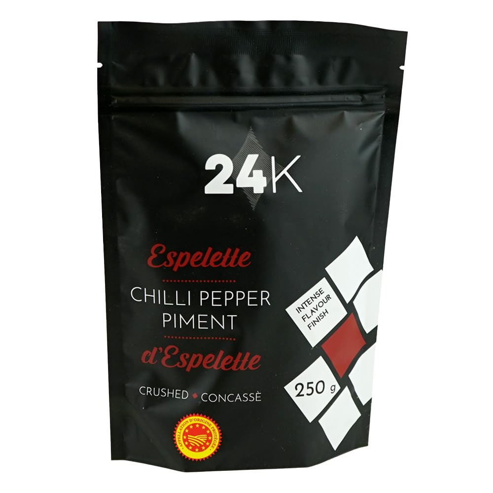24K 100% Pure Espelette Chili Pepper (Crushed), 250g (8.8oz) | Product of France, Versatile Spice from Basque Region