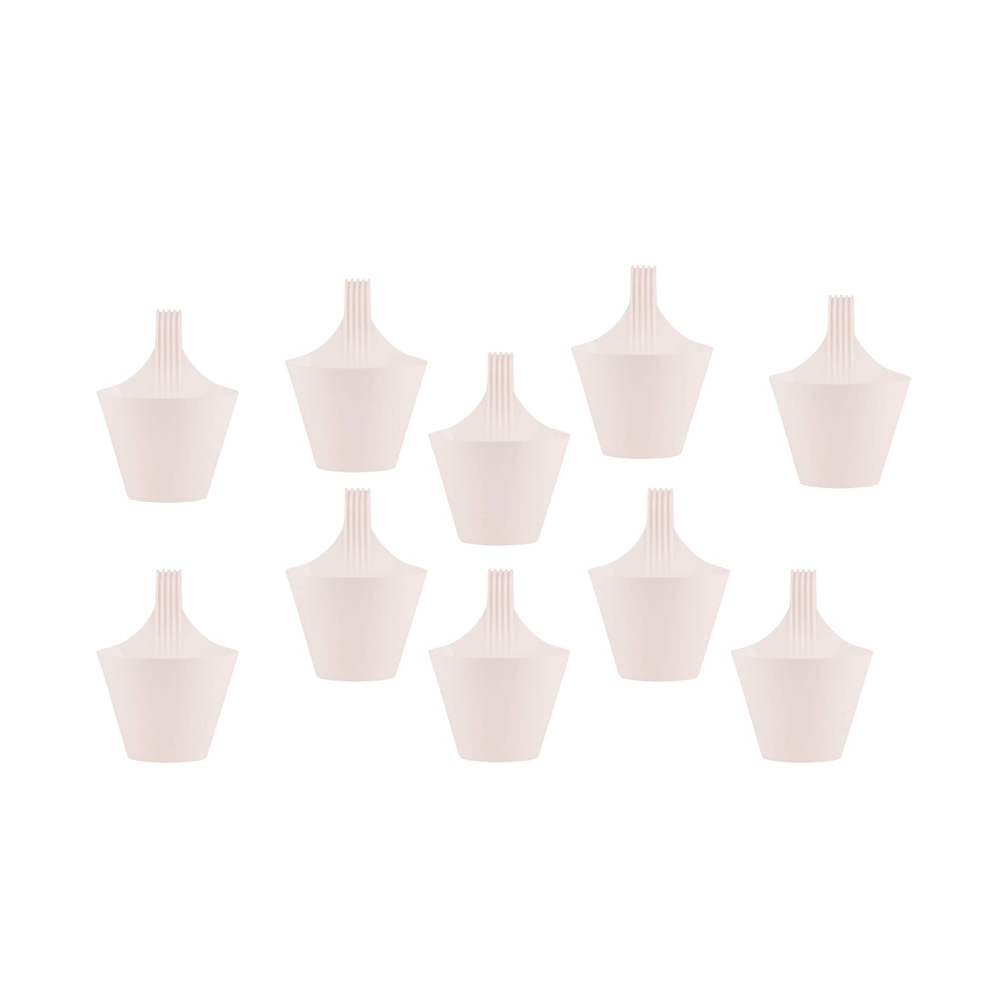 NAYRA Plastic Hanging Plants Hook Pot | White Color Railing,Balcony,Garden,Kitchen,Plastic Hook for Flower and Plants | Indoor and Outdoor Hook Pots(Set of 15) (B0BM6PYMPR) Amazon Price History, Amazon Price Tracker