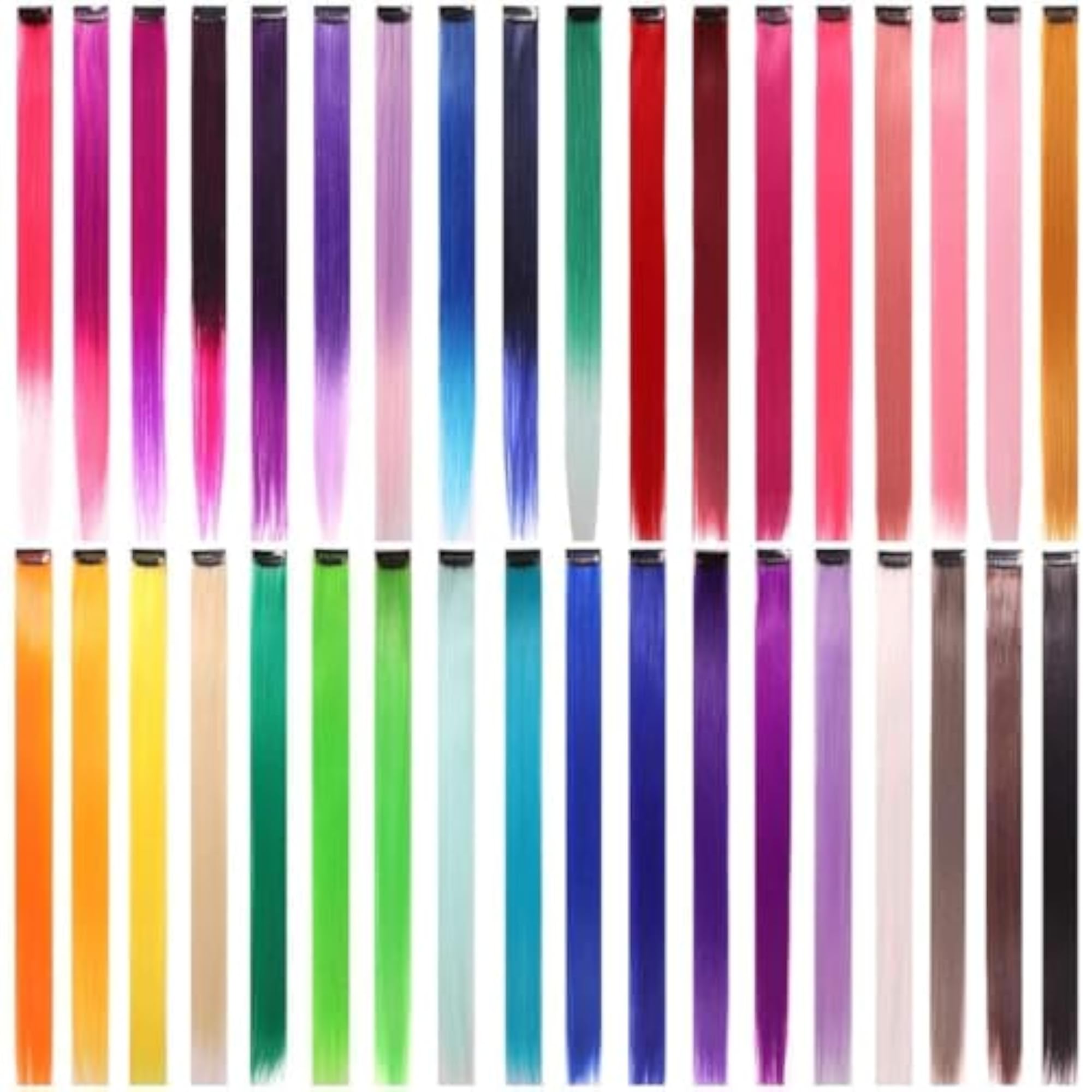10pcs Colored Party Highlights Clip-in Hair Extensions for Women