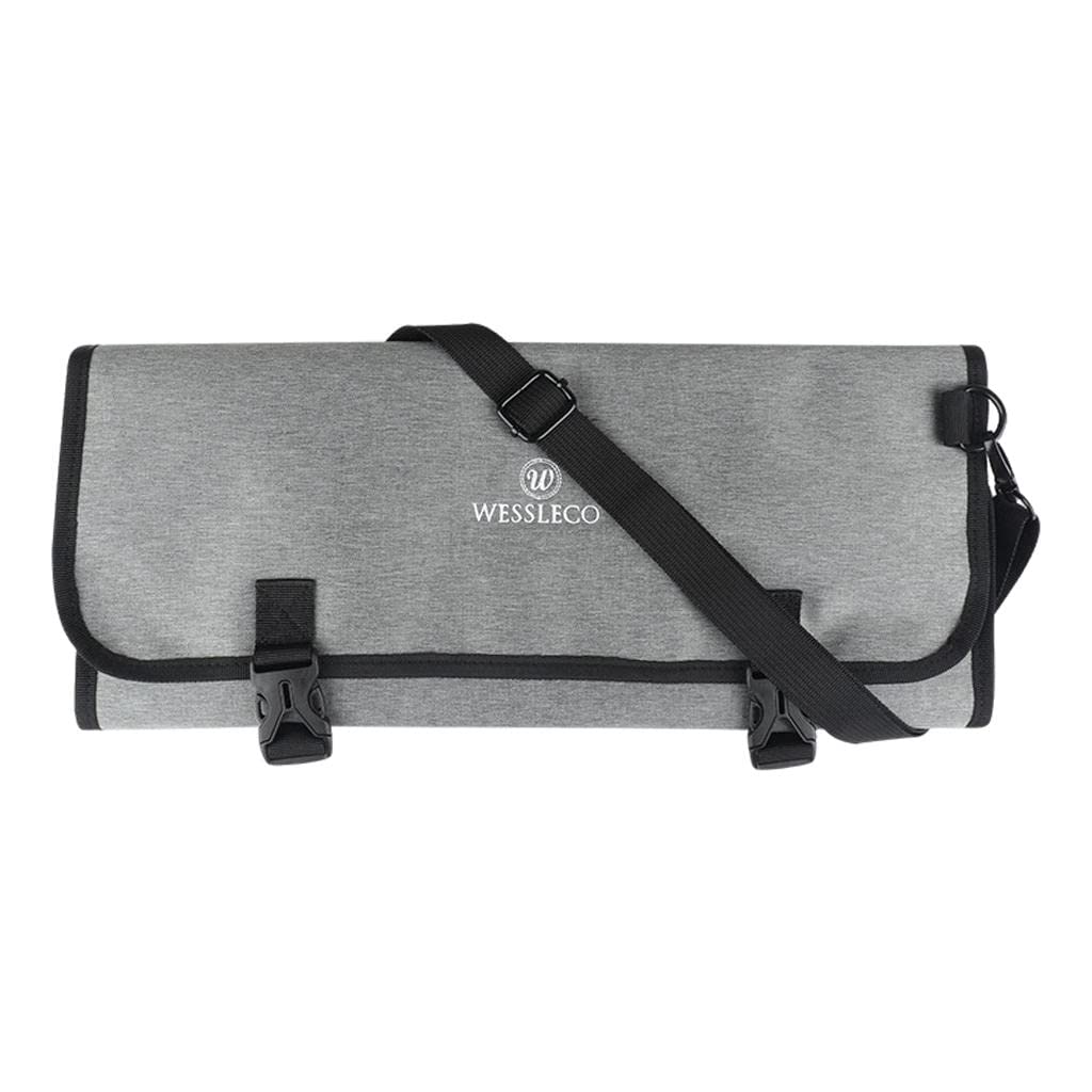 F Fityle Borsa Portacoltelli, Borsa Porta Coltelli Chef, Borsa a Rullo per Coltelli da Chef (14 Slot) Contiene 8 Coltelli Pi Mannaia, Tasca Multiuso E 6 Cucchiai da Degustazione, Portacoltelli