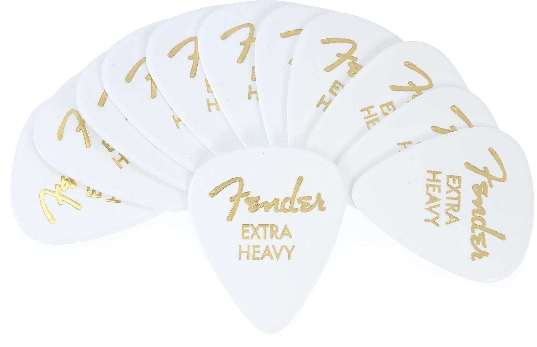 Fender® »351 Shape Classic Picks« Plettri In Celluloide - Forma: 351-12 Pezzi - X-Heavy - Colore: Bianco-image