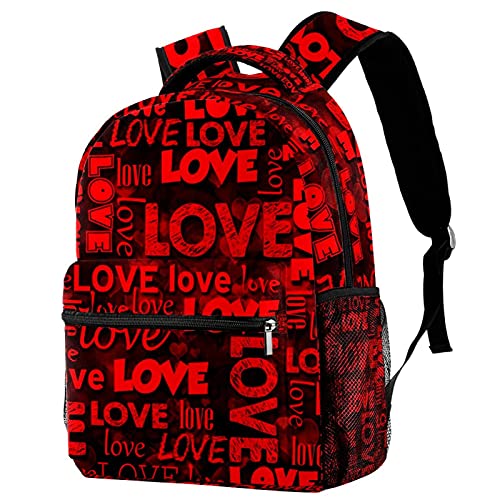 Sac à dos ordinateur portable grande capacité Follow Your Heart rouge et blanc pour homme et femme