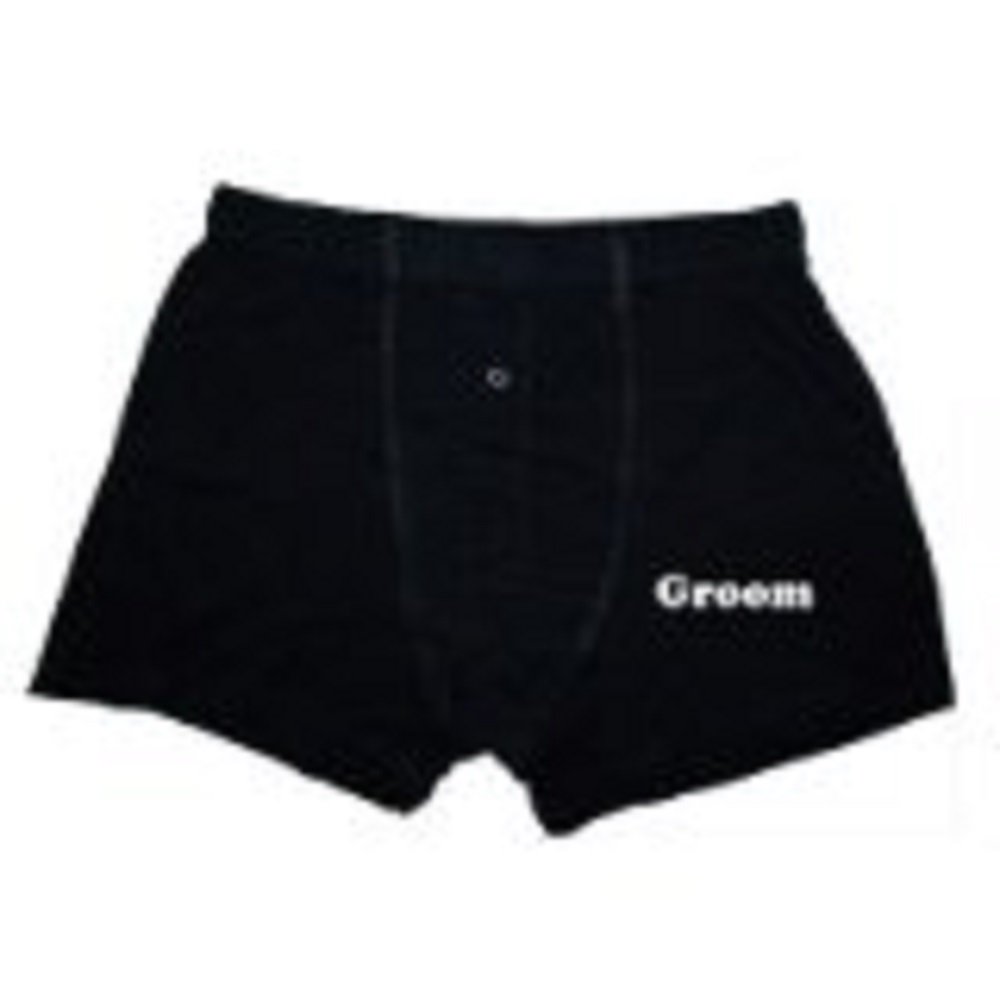 Gtr Black Wedding Boxer Shorts - Groom (Medium 32''-35'') (Xwbs01med)