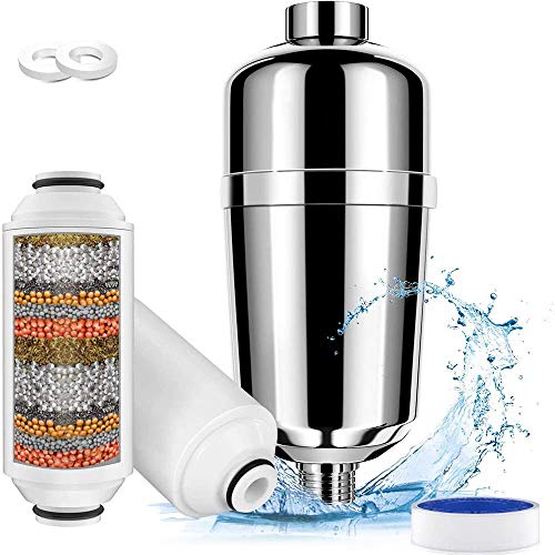 Image of Grofilo High-Output Shower Filter for Hard Water, 15 Stage Shower Water Filter, Universal 1 /2 Inch Shower Head Filter, Easy Install, Reduces Chlorine, Rust, Sediment, Odor, Replaceable Cartridge