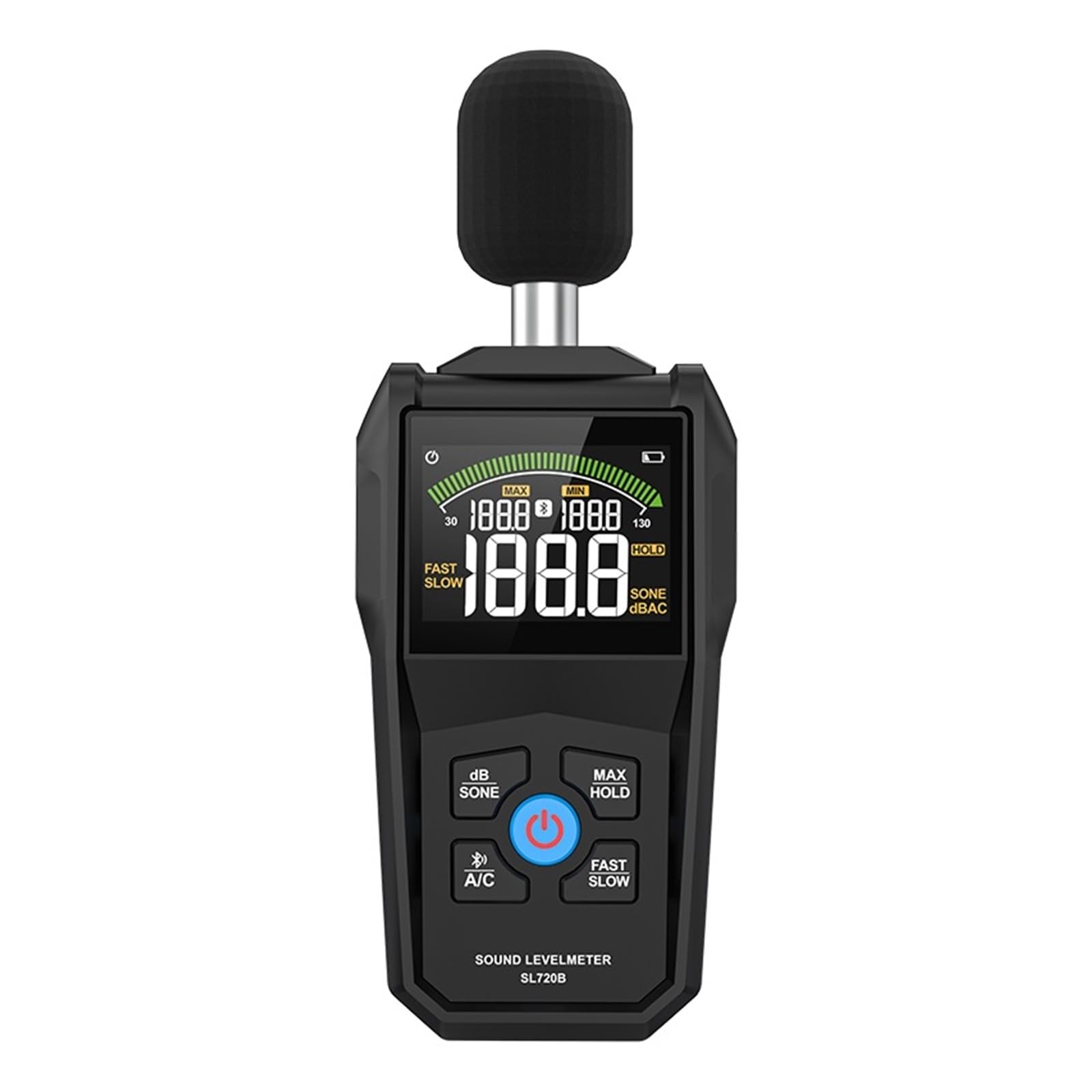 Decibel Meter, Digital Sound Level Meter 30~130dB Professional Sonometer Noise Tester Handheld Decibel Detector with Communication