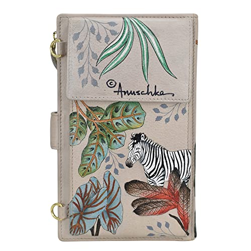 Anuschka Women’s Hand-Painted Genuine Leather Cell Phone Case & Wallet - African Adventure - Image 2