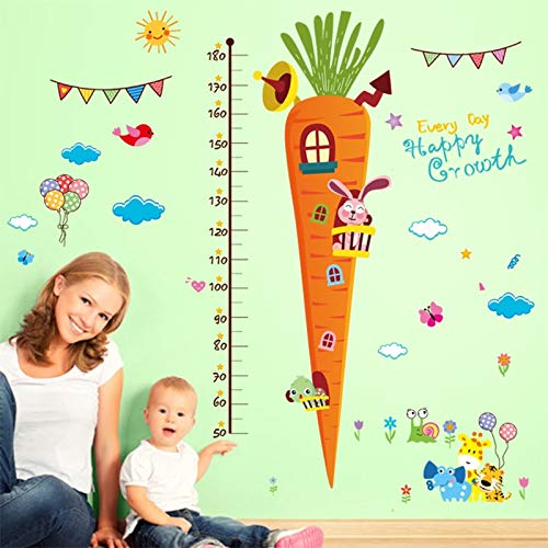 ERQINGQT Adesivo Murale Adesivi Murali Misura Altezza Cartone Animato Animali Decalcomanie Da Muro per Camera Dei Bambini Kindergarten Decoration Growth Chart