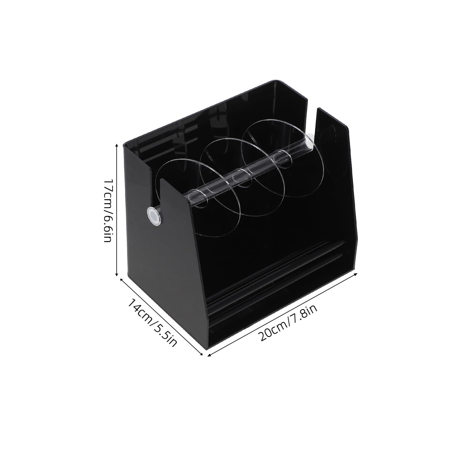 PACKOVE Distributeur de Rouleaux D'étiquettes Noir en Acrylique Porte-étiquettes Facile à Assembler, pour Bureaux Scolaires et Salles de Courrier