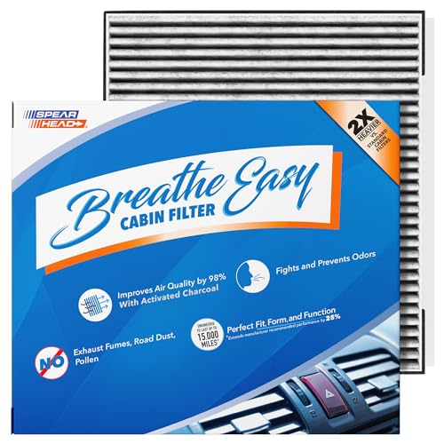 Image of Spearhead Odor Defense Breathe Easy Cabin Filter | Fits Genesis G70 G80 G90 GV70 GV80 /Coupe, Hyundai Equus Genesis, Kia K900 Stinger Telluride | Up to 25% Longer Lasting w /Activated Carbon (BE-735)