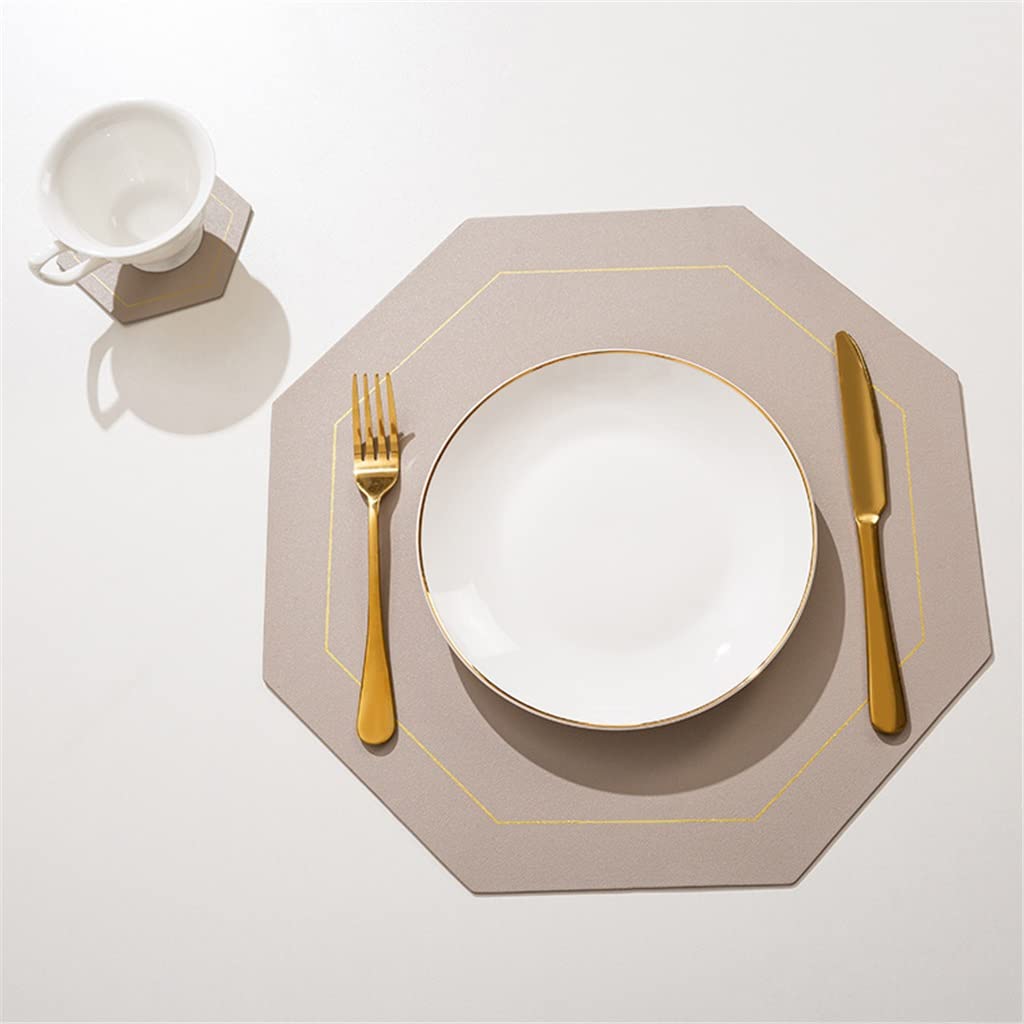 IANSHFKN 6 Pcs Leather Placemat Insulation Pad Western Placemats Coaster Pads Table Mats Tableware Kitchen Accessorie
