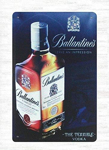 Quality Metal Tin Sign - 12x16,Ballantines Scotch Whiskies Beverage Drink Modern,Poster Warning Plaque Art Decor for Garage Home Garden Store Bar