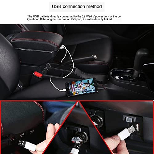 Auto Armsteun Box Auto Accessoires Voor Citroen Voor Berlingo Voor Peugeot Voor Partner Tipi Auto Armsteun Doos Interieur Opbergdoos USB (Color : C3 Black white line