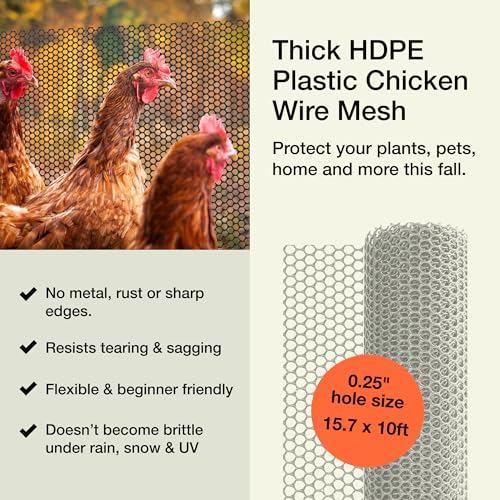 image for MaPorch Plastic Wire Mesh Fence - White, 15.7