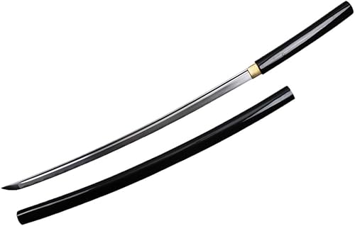 Onikiri F-906-BK - Espada katana japonesa Shirasaya Samurai hecha a mano, 40 pulgadas, color negro