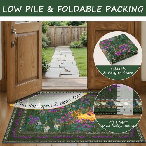 Tapete pequeño SERISSA 2x3 verde lavable antideslizante miniatura 5