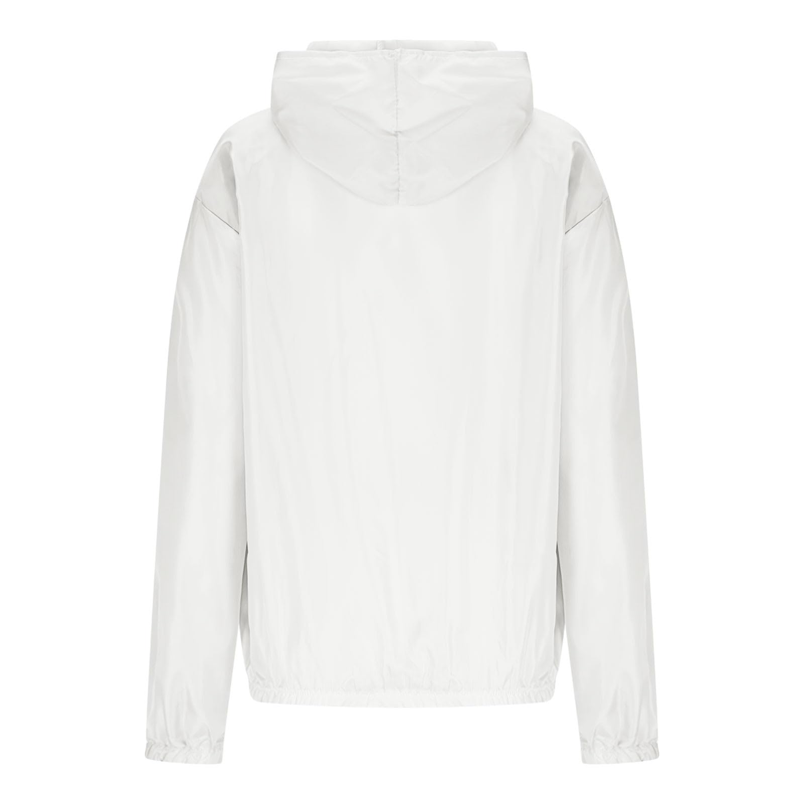 UPF 50+ Sun Protection Jacket for Women Long Sleeve Lightweight Shirt Quick Dry Workout Hiking Outdoor Hoodie(White,Medium)