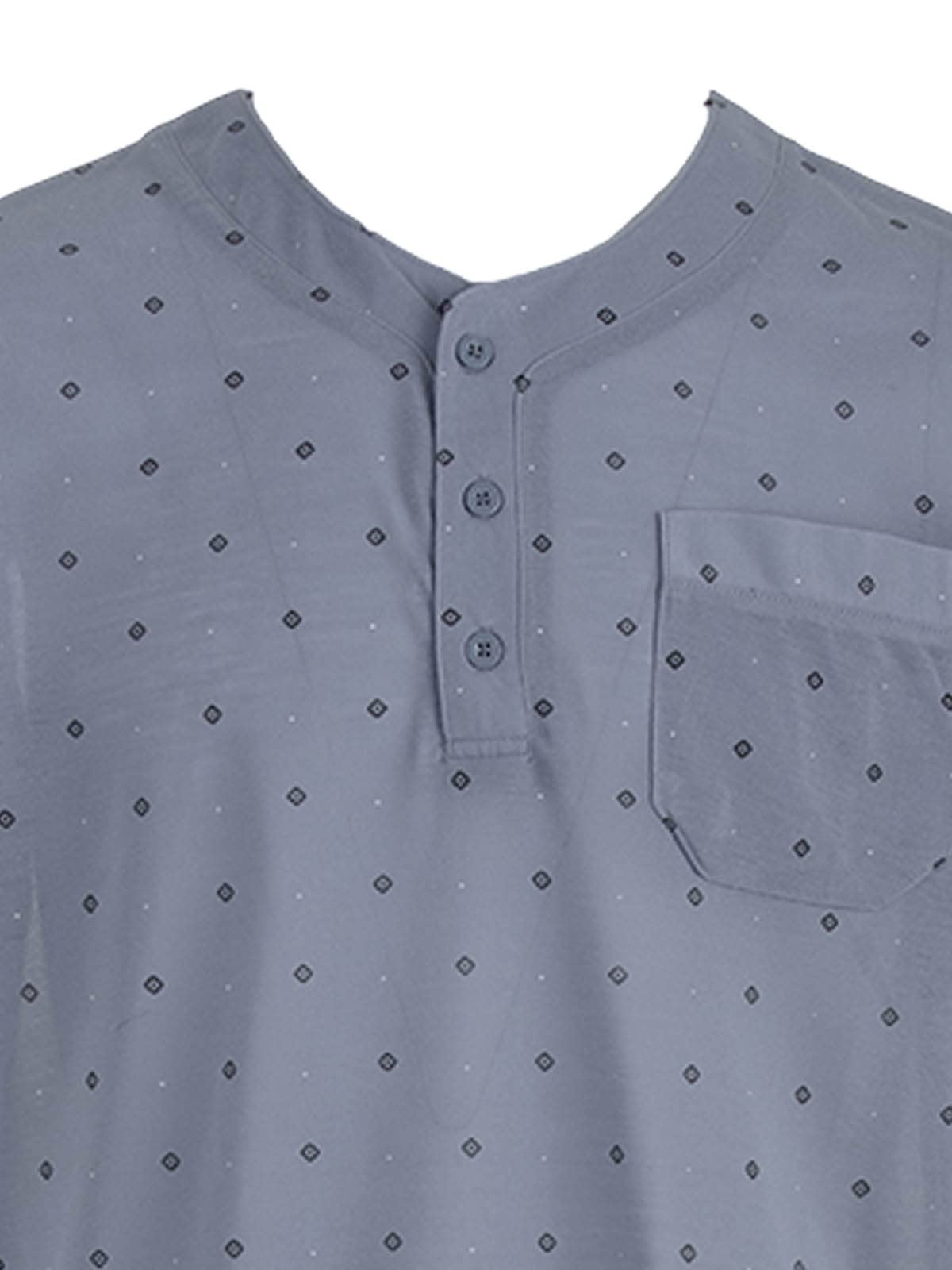 LUCKY Chemise de nuit d'été à manches courtes pour homme avec poche poitrine Taille M-XXL