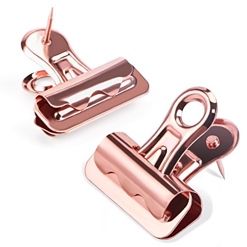 Yalis Push Pins Clips 15-Count, Pinning No Holes For Paper, Creative Paper Clips With Tack For Cork Board And Photo Wall (Rose Gold) #TOP7