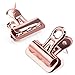 Yalis Push Pins Clips 15-Count, Pinning No Holes for Paper, Creative Paper Clips with Tack for Cork Board and Photo Wall (Rose Gold)