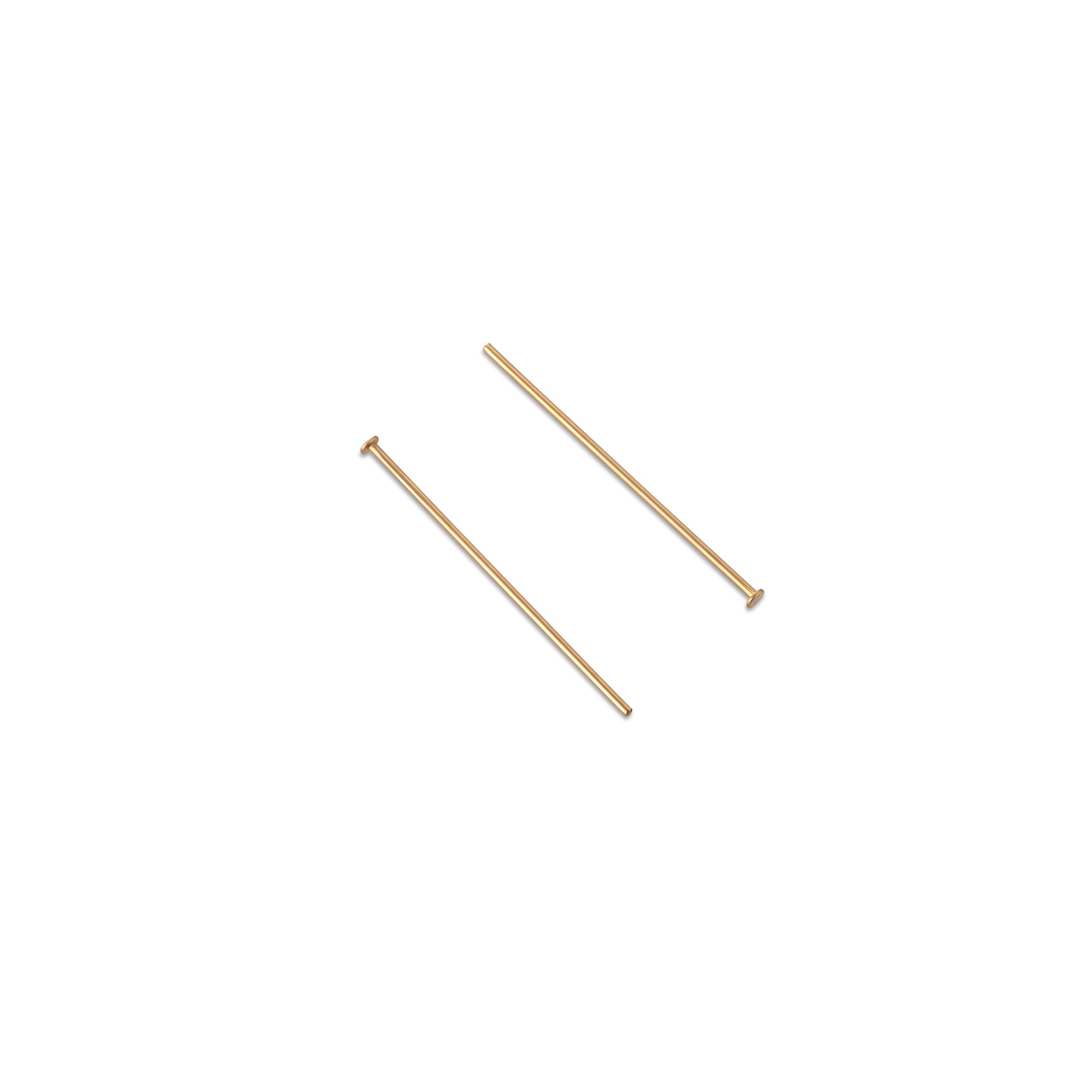 Gold Filled Flat Head Pin 0.5/20mm (24 Gauge Wire) Sold in 20 Piece Packs, Jewelry Making Findings Ideal for Your Special Jewelry Creations