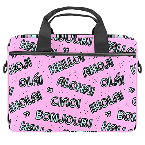 Sac à bandoulière ordinateur portable contre les chocs sacoche 13.3 14.5 pouces rose